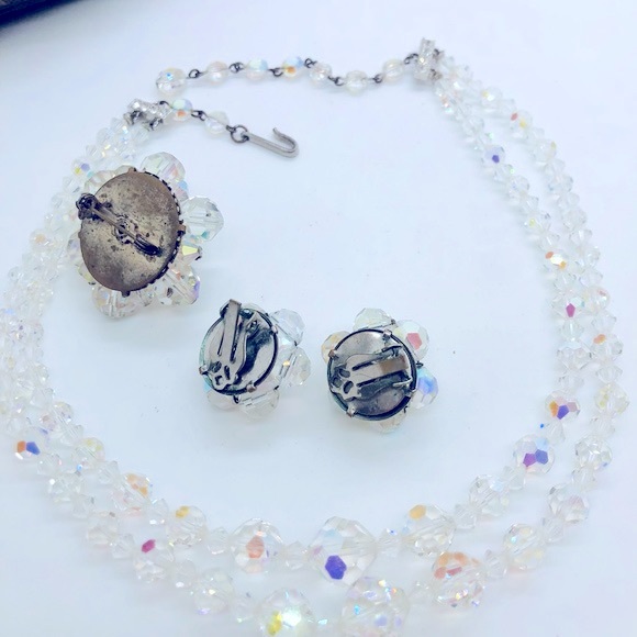 Vintage Deco Rhinestone Aurora Borealis Jewelry Lot - Picture 11 of 14